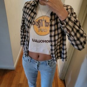 Womens vintage distress flannel small